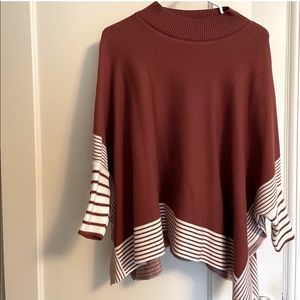 Rust colored/orange fall poncho sweater